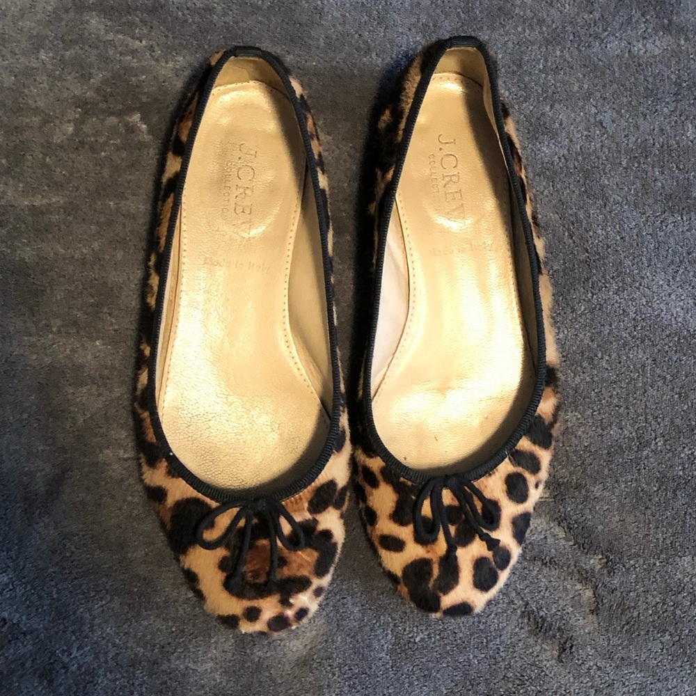 J Crew size 5 Kiki calf hair ballet flats